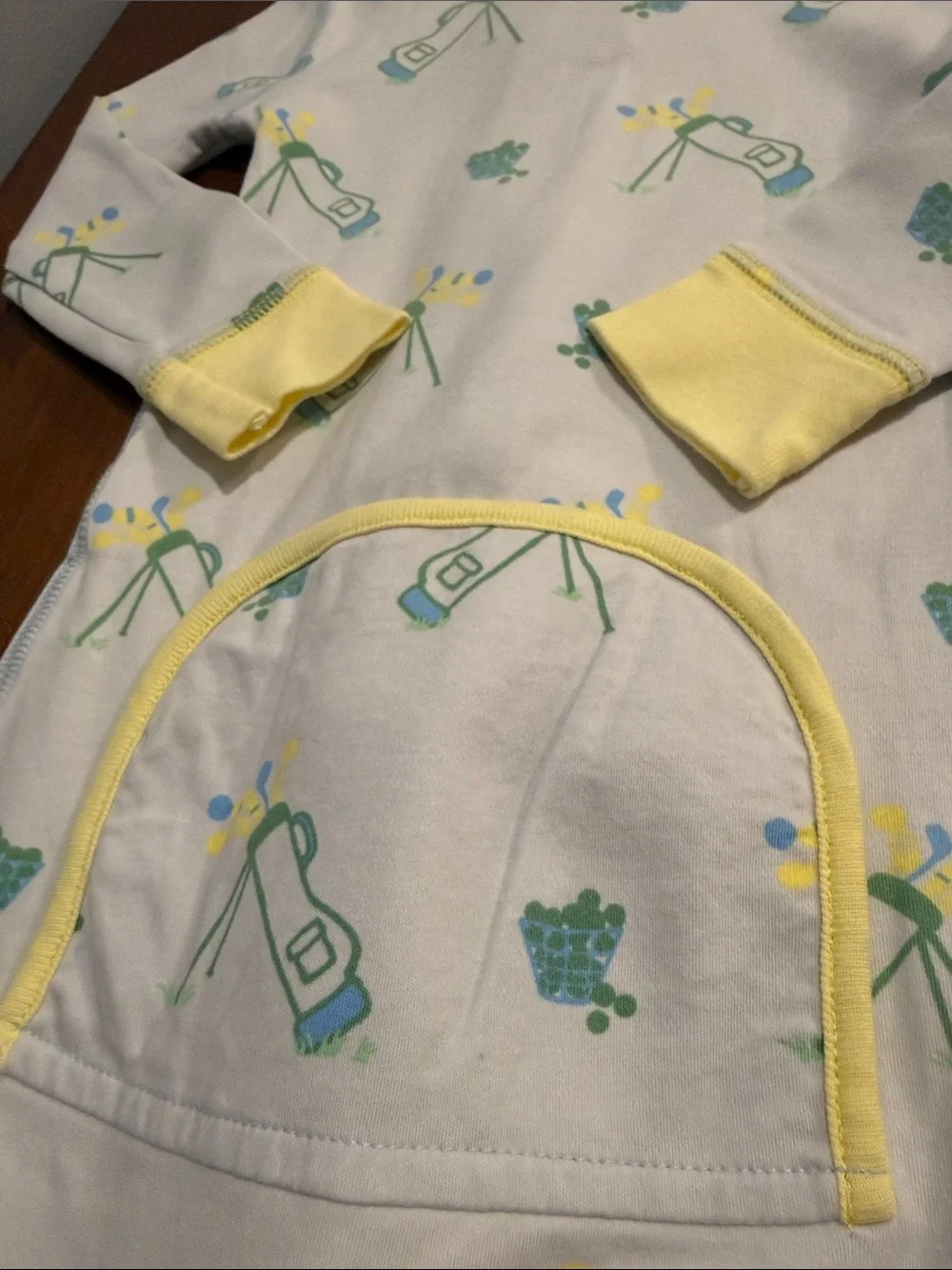 The Beaufort Bonnet Company Light Blue One-Piece Golf Print Pajama